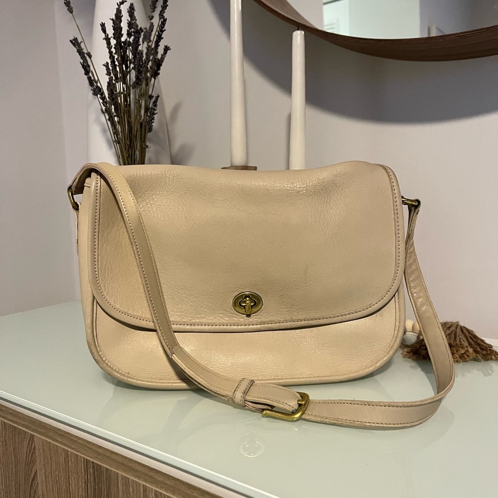 Coach Vintage 90s Leather City Bag 9790 in Bone (White / Cream)